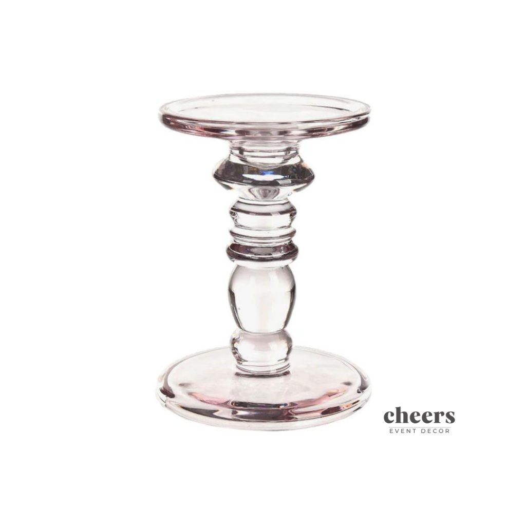 szklany swiecznik na grube swiece